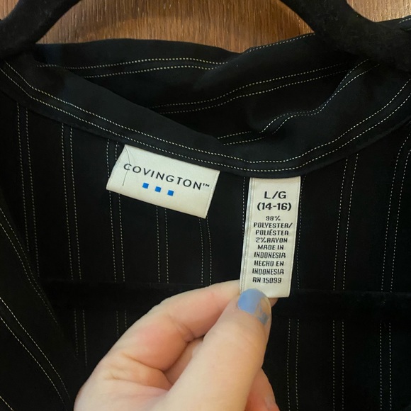 Black and White Striped Button Up - Picture 3 of 3